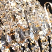 Crystal Chandelier French Empire Pendant Flushmount Ceiling 10 Light Modern Lighting Fixture for Bedroom Hallway Bar Kitchen Bathroom, H28.7 x W21.7, Silver, E12 Base