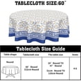 thumbnail image 2 of Yellow Floral Tablecloth Round 60 Inch Spring Summer Vintage Blue Flower Decorative Outdoor Table Cloth Washable Fabric Boho Table Cover for Kitchen Dining Holiday Party Picnic Indoor Home Decor, 2 of 6