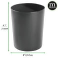thumbnail image 4 of mDesign Small Round Metal 1.7 Gallon Trash/Recycling Can, 2 Pack, Matte Black, 4 of 5