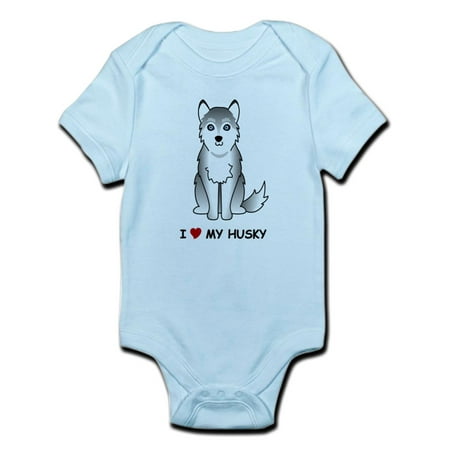 

CafePress - Grey Siberian Husky Infant Bodysuit - Baby Light Bodysuit