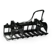 Titan Attachments HD 72in Skid Steer Root Grapple Bucket Attachment, 1/2in Thick Steel Frame, Quick Tach Mounting System