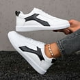 thumbnail image 5 of Women's Fashion Slip On Sneakers Comfortable Walking Skate Shoes Casual Lace Up Non Slip Trainers Footwear Gray Size 8, 5 of 9