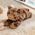 thumbnail image 4 of Brown Lying Cat Plush Toys Soft Simulated Cat Plushie Dolls Stuffed Animal Lovely Birthday Gift, 4 of 4