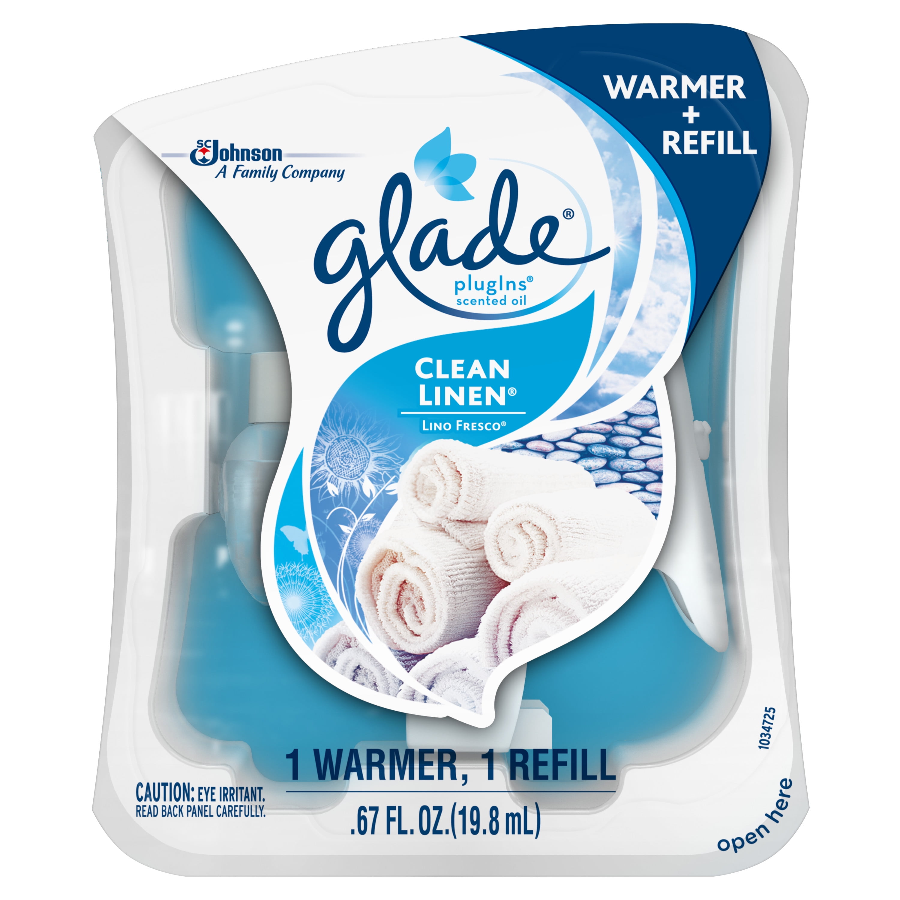 Glade PlugIns Scented Oil Air Freshener Starter Kit, Clean Linen, 0.67