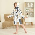 thumbnail image 4 of FORMRS Niños Bathrobe Unisex Hooded Robe Soft Plush Pajamas Sleepwear, Size 2-3T, White Halloween Pattern, 4 of 7