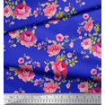 thumbnail image 2 of Soimoi Viscose Chiffon Fabric Leaves,Rose & Peony Floral Print Fabric by Yard 42 Inch Wide, 2 of 3