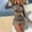 Dark Gray, variant on PWPSG Knitted Mesh Long Sleeve Cutout Cover Up Dress with Built In Bikini Lining Swimsuit Yellow S