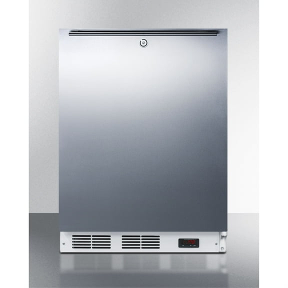 Accucold VT65MLSSHHADA 24 in. Wide ADA Height -25 deg C Manual Defrost All Freezer with Lock, Stainless Steel