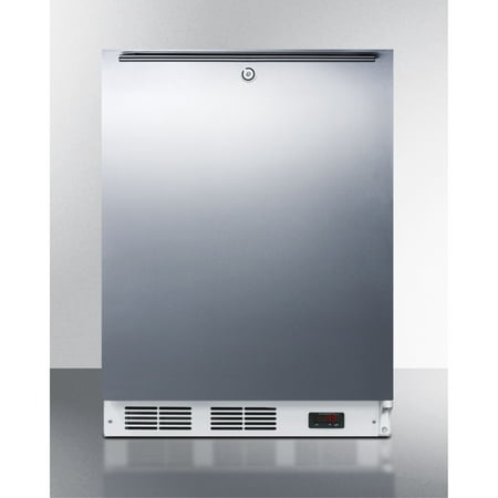 ADA compliant freestanding medical all-freezer capable of -25 C operation  with lock  wrapped stainless steel door and horizontal handle