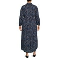 thumbnail image 4 of Terra & Sky Women's Plus Size Long Sleeve Printed Peasant Midi Dress, 4 of 5
