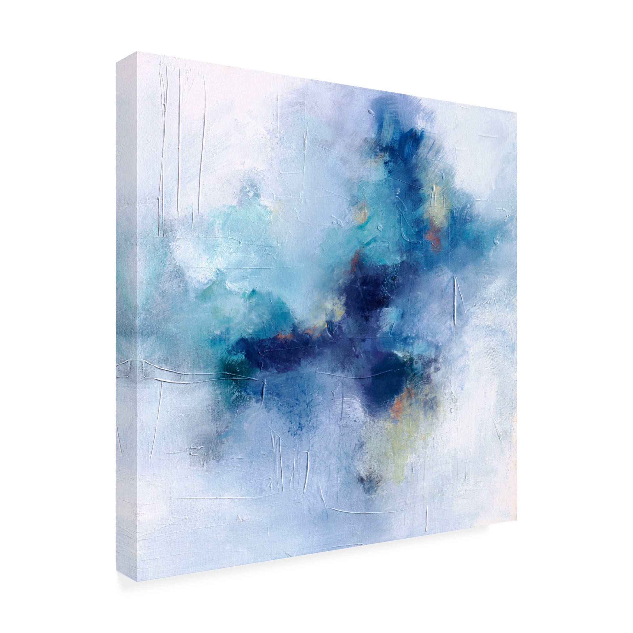 Canvas Wall Art - Karen Hale 'Blue Fusion 3' Wall Art for Living Room, Bedroom, or Office Décor by Trademark Fine Art - 24 x 24 Inches
