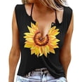 thumbnail image 2 of 50% off Clear! safuny Women's Loose Tank Tops Clearance Floral Polka Dot Print V Neck Button Casual Trendy Camisole Sleeveless Clothing Summer Beach Holiday Yellow M, 2 of 4