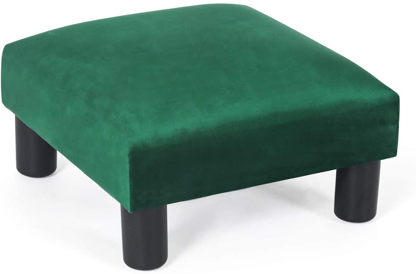 Homebeez Fabric Ottoman Footstool Square Footrest,Padded Foot Rest