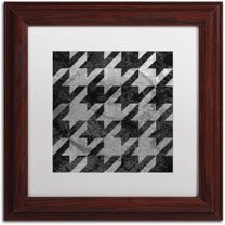 Trademark Fine Art "Houndstooth VI" Canvas Art by Color Bakery White Matte, Wood Frame