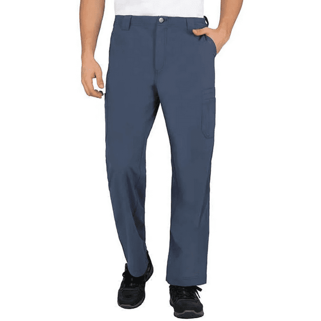 Perflex Pantalon d'Uniforme Médical Extensible pour Homme Bleu Très Grand / Coupe Décontractée avec Taille Élastique et Conception à Multiples Poches