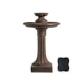 thumbnail image 4 of XBrand 28" Solar Water Fountain, 1-Tier, Outdoor Birdbath, Brown Resin, With Solar Panel, Solar Pump for Home Garden Yard Décor, 4 of 6