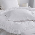 thumbnail image 6 of Simple&Opulence 100% Linen Stone Washed Euro Sham with Ruffle 26x26 Inch Pillow Cover Set of 2, Home Decoration Pillow, Soft and Breathable, White, 6 of 6
