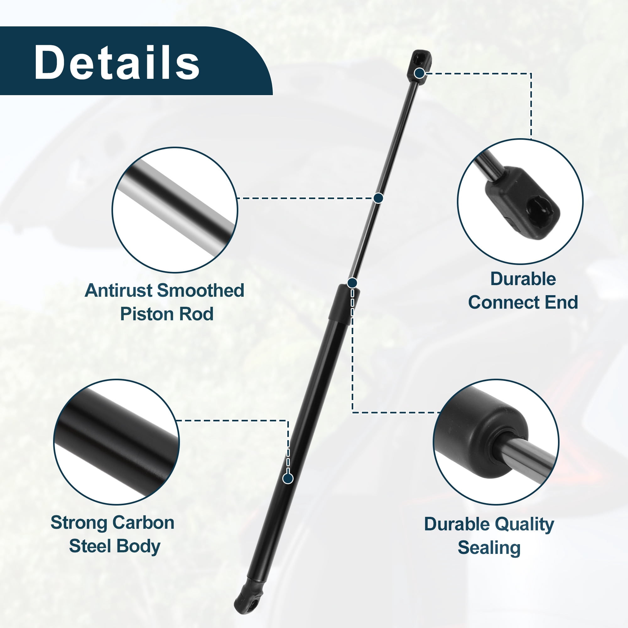 Unique Bargains 2Pcs Rear Hatch Lift Supports Struts for Seat Leon MK3 5F 2012-2020 Black
