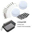 thumbnail image 3 of TAIBID Picnic Set Camping Cutlery Organizer 4 Person Dinnerware Set - 24pcs Eating Set with Plates,Spoons,Knives,Wine Opener,Forks,Napkins (Grey), 3 of 5