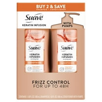 Suave Keratin Infusion Smoothing Shampoo & Conditioner Set For Frizzy Hair, 28 FL OZ Each