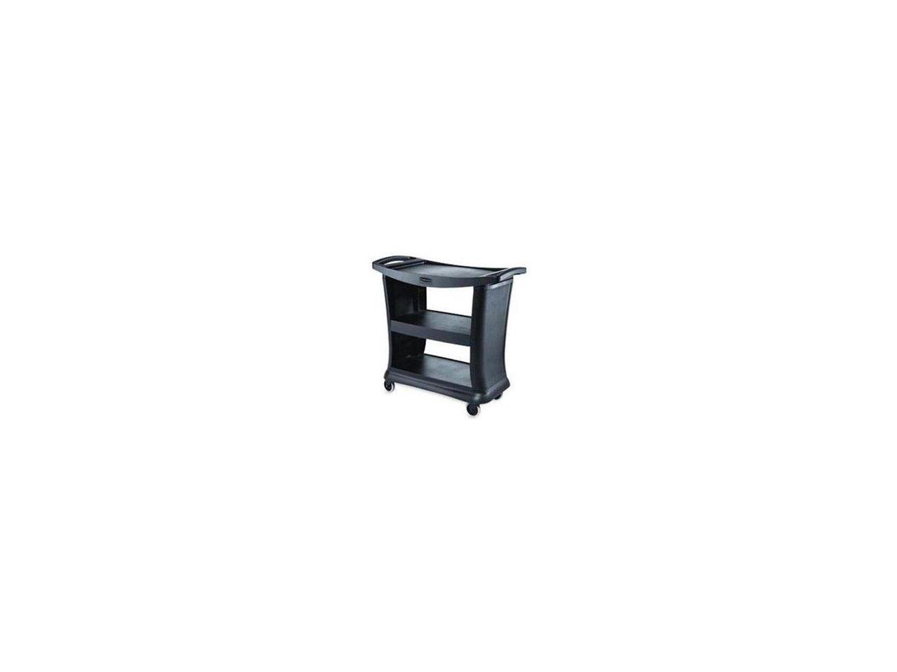 Rubbermaid Commercial Executive Service Cart, Three-Shelf, 20.33w x 38.9d x 38.9 h, Black -RCP9T6800BK - image 4 of 5