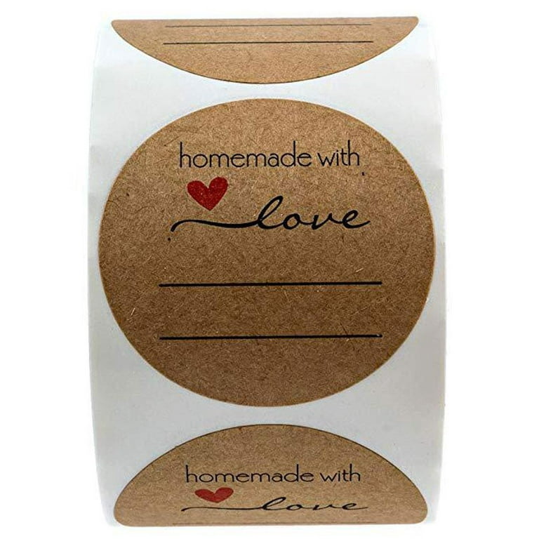 500PCS Hand Made With Love Stickers Handmade Homemade Rou Thank Labels You  BEST