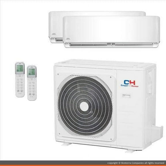 Dual 2 Zone Mini Split Ductless Air Conditioner Heat Pump 12000 18000 23.8 seer