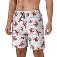 thumbnail image 1 of Balery Cartoon Lobsters Bañador para hombre, shorts de playa de secado rápido con entrepierna y forro de compresión-Small, 1 of 6
