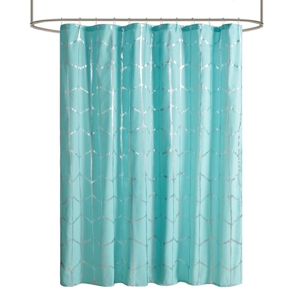 Gracie Mills Isabelle Geometric Metallic Lightweight Shower Curtain - GRACE-9140