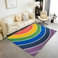 thumbnail image 2 of Rainbow Rug for Girls Bedroom, Classic Color Rainbow Pattern Rugs for Living Room, Washable Low Pile Nursery Carpet, Soft Non-Slip Kitchen Nursery Balcony Rugs 4x6ft, 2 of 6