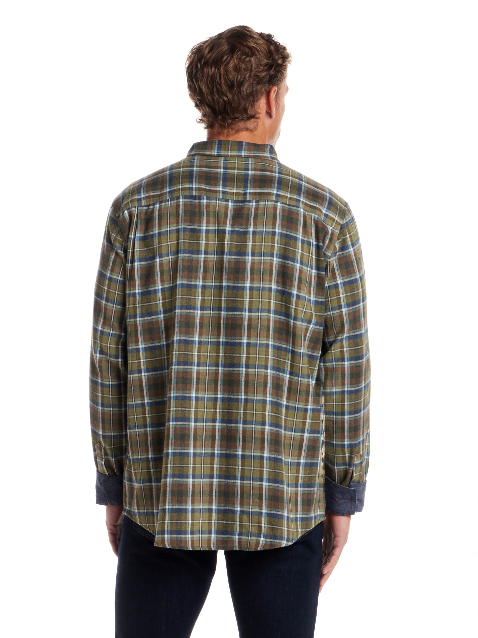 Frontier Threads Men's Long Sleeve Button Down Traditional Plaid Flannel