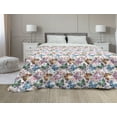 thumbnail image 1 of Butterfly Down Alternative Comforter, Pastel Color Dragonflies Floral Arrangement Swirls Curves Spring, Microfiber Quilt for All Season, 5 Sizes, Blue Pale Blue White, by Ambesonne, 1 of 3