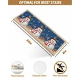 thumbnail image 5 of Blue Snowman Christmas Stair Treads for Wooden Steps Indoor Runner Rug Carpet, Winter Snowflake Xmas Gifts 7 Pieces Peel and Stick Staircase Step Treads Covers Washable Throw Door Mats, 30"x8", 5 of 7