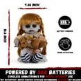thumbnail image 6 of ELAMAS 10 Inch Animatronic Creepy Girl Doll Halloween Animated Decorations with Sound Activated Spooky Sound, Light Up Eyes, Scary Move, Haunted House Holiday Decor Horror Prop for Indoor, Outdoor, 6 of 7