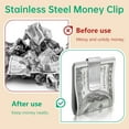 thumbnail image 4 of 20Pack Stainless Steel Money Clip Silver Slim Cash Clip for Men, Credit Card Holder Metal Money Clips Minimalist Pocket Cash Wallet, 4 of 7