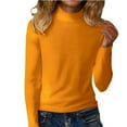 thumbnail image 2 of Women's Thermal Base Layer Top, Soft Warm Solid Color Long Sleeve T-Shirt, Comfortable Versatile Inner Wear for Autumn Casual Outfits, Fall Layering Essential and Daily Wear - Yellow, 2 of 7