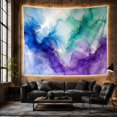 thumbnail image 6 of Blue Purple Ink Clouds on White Fabric, Dreamy Abstract Style for Abstract Art Fans, Aesthetic Wall Decor, Housewarming Gift, Tapestry Wall Hanging for Bedroom and Dorm, 6 of 7