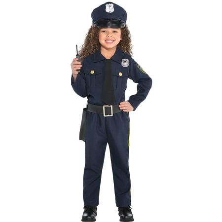 amscan Girls Classic Police Officer Costume - Small (4-6), Navy