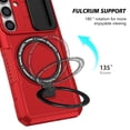 thumbnail image 2 of Case for Samsung Galaxy S26, with Sliding Camera Cover & Ring Kickstand, Military Grade Drop Protective Hybrid Shockproof Anti-fall Phone Case Cover for Samsung Galaxy S26, Red, 2 of 10