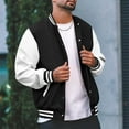 thumbnail image 3 of Man’s Varsities Baseball Jackets Letterman Jackets Wool Body Leather Sleeves Baseball Bombers Jackets Windbreaker, 3 of 9