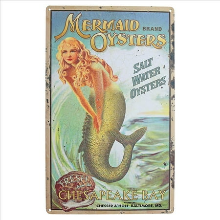 Mermaid Oysters Antique Look Tintype Sign