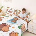 thumbnail image 3 of Erosebridal Couple Capybara Kid Bed Sheets, Cute Cartoon Animals King Sheets, 4-Piece, 3 of 5