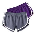 thumbnail image 2 of Jacenvly New Workout Clothes for Women 2Pcwomen Casual Summer Sports Shorts Workout Yoga Shorts Active Shorts Breathable Elastic High Waistleisure Women'S Plus Summer Shorts Purple, 2 of 4