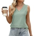 thumbnail image 2 of Camisetas sin mangas con cuello en V informales para mujer: mezcla de poliéster, corte holgado, imprescindibles en el armario de verano para combinar con vaqueros., 2 of 4