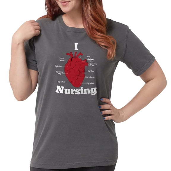 CafePress - I Heart Nursing Womens Comfort Colors Shirt - Womens Comfort Colors® Shirt