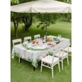thumbnail image 4 of Outdoor Tablecloth with Umbrella Hole for Patio/Picnic/Party/Camping, Spring Botanical Waterproof Table Cloth Rectangle Table Cover Washable, Garden Birds Floral Leaves Gray Woodn (60"x 84"), 4 of 8
