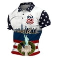 thumbnail image 3 of Men's 250th Anniversary USA Shirt - America 250 Flag Print Shirt USA 250th Anniversary Polo Shirts for Men, 3 of 3