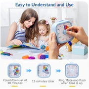 SAMODRA 60 Minute Visual Timer for Kids, Visual Countdown Timer for Classroom Office Kitchen, Timer for Kids Desk with Silent Operation (Blue Rainbow)