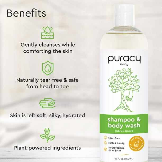 Puracy Baby Shampoo and Body Wash 12 oz (2-Pack) - Natural, Plant-Based, Fragrance-Free Baby Body Wash For Sensitive Skin - Walmart.com