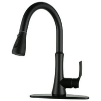WOWOW Black Kitchen Faucets with Pull Down Sprayer, Stainless Steel Kitchen Sink Faucet
